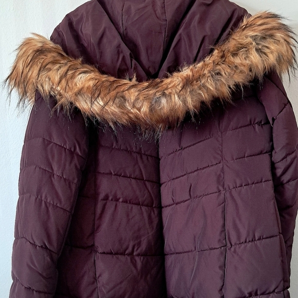 Canada Weather Gear Burgundy Parka with Faux Fur Hood - Picture 2 of 10